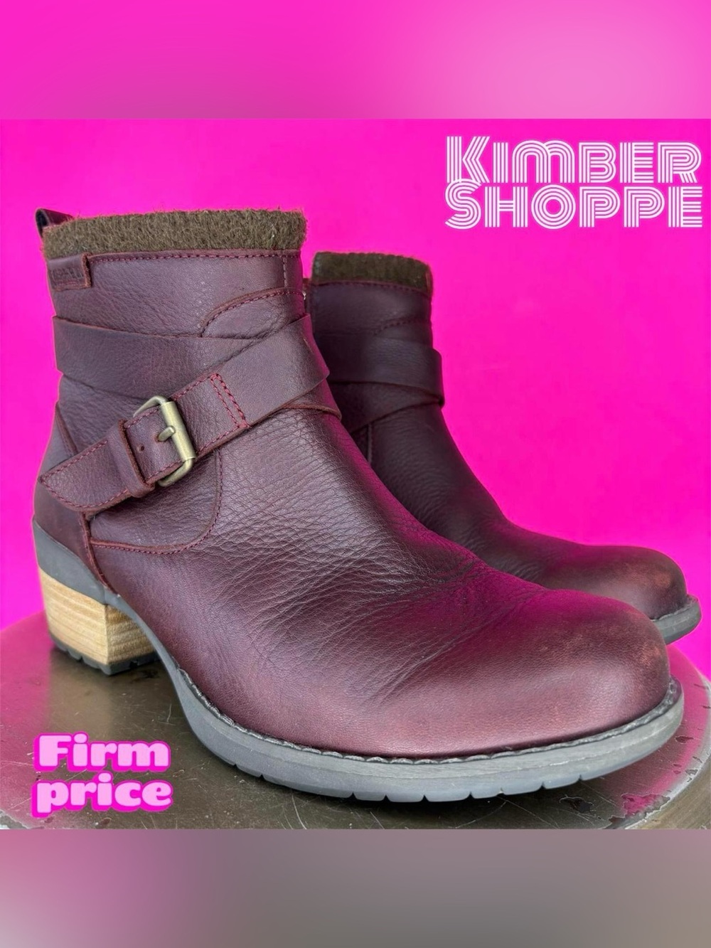 Merrell Shiloh II Waterproof Burgundy Brick Red Leather Ankle Boot US 8.5 UK 6